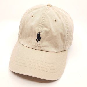 Polo Ralph Lauren Unisex Hat Tan Strapback Buckle Authentic Horse Pony Ball Cap